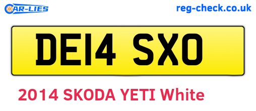 DE14SXO are the vehicle registration plates.