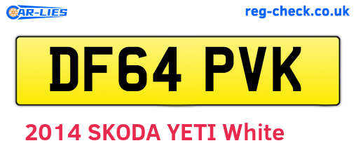 DF64PVK are the vehicle registration plates.