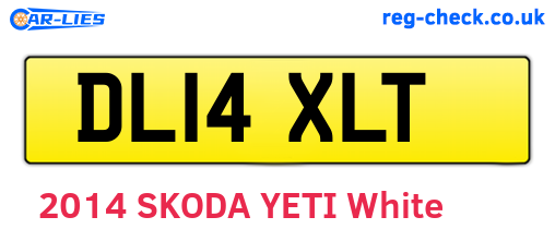 DL14XLT are the vehicle registration plates.