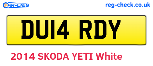 DU14RDY are the vehicle registration plates.