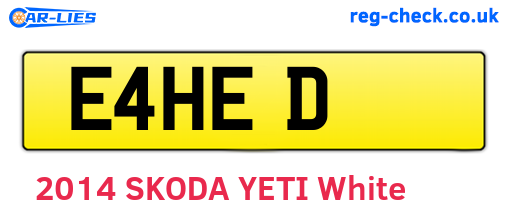 E4HED are the vehicle registration plates.