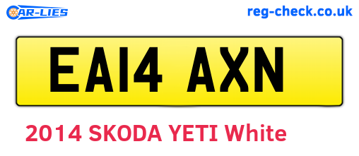 EA14AXN are the vehicle registration plates.