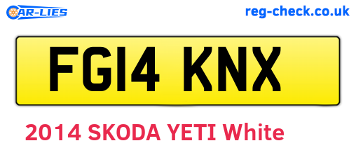 FG14KNX are the vehicle registration plates.