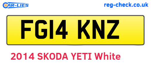 FG14KNZ are the vehicle registration plates.