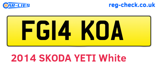 FG14KOA are the vehicle registration plates.