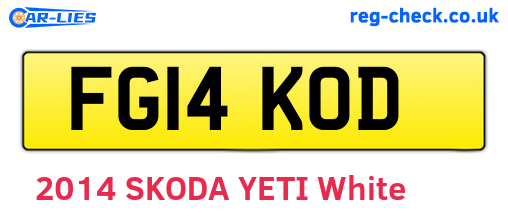 FG14KOD are the vehicle registration plates.