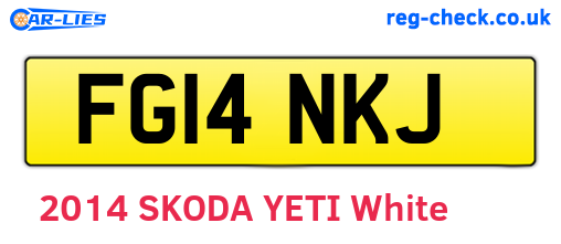 FG14NKJ are the vehicle registration plates.