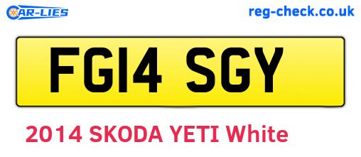 FG14SGY are the vehicle registration plates.