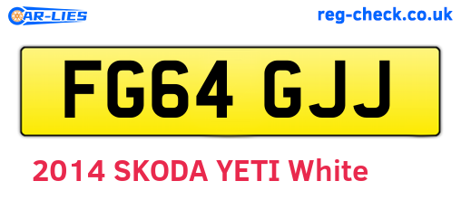 FG64GJJ are the vehicle registration plates.