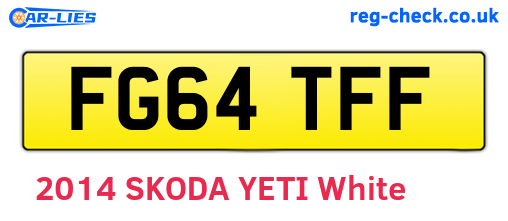 FG64TFF are the vehicle registration plates.