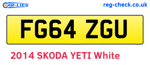 FG64ZGU are the vehicle registration plates.