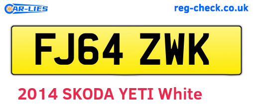 FJ64ZWK are the vehicle registration plates.