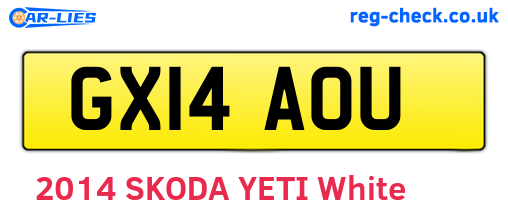 GX14AOU are the vehicle registration plates.