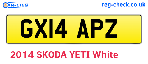 GX14APZ are the vehicle registration plates.