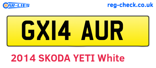 GX14AUR are the vehicle registration plates.