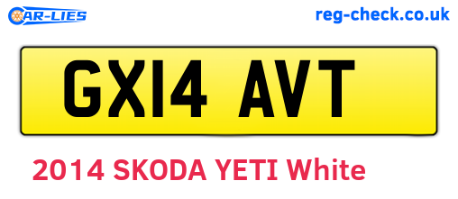 GX14AVT are the vehicle registration plates.