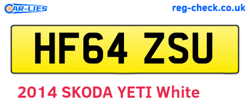 HF64ZSU are the vehicle registration plates.