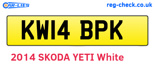 KW14BPK are the vehicle registration plates.