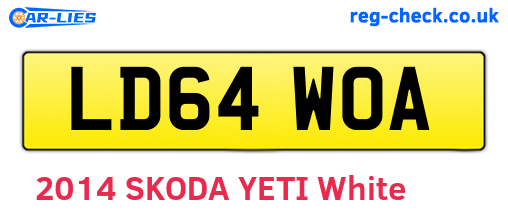 LD64WOA are the vehicle registration plates.