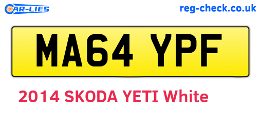 MA64YPF are the vehicle registration plates.