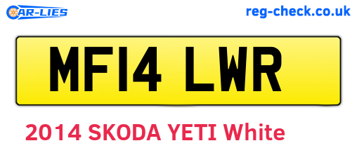 MF14LWR are the vehicle registration plates.