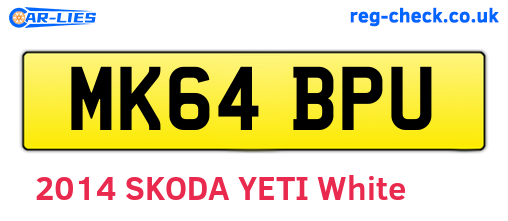 MK64BPU are the vehicle registration plates.