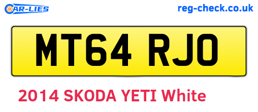 MT64RJO are the vehicle registration plates.
