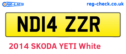 ND14ZZR are the vehicle registration plates.