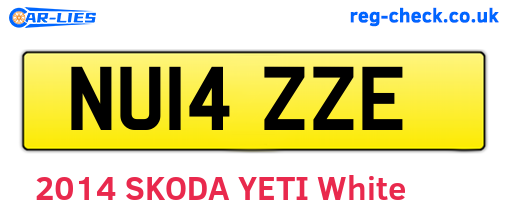 NU14ZZE are the vehicle registration plates.