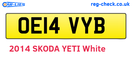 OE14VYB are the vehicle registration plates.