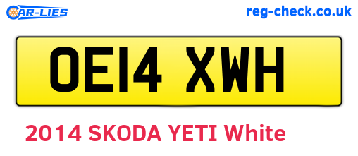 OE14XWH are the vehicle registration plates.