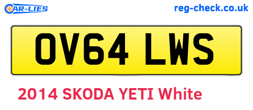 OV64LWS are the vehicle registration plates.