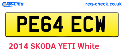 PE64ECW are the vehicle registration plates.