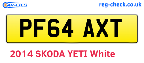 PF64AXT are the vehicle registration plates.