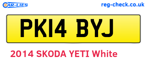 PK14BYJ are the vehicle registration plates.