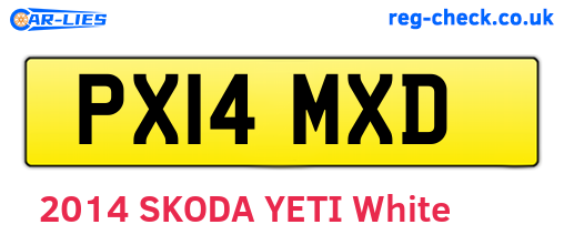 PX14MXD are the vehicle registration plates.