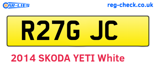R27GJC are the vehicle registration plates.