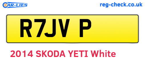 R7JVP are the vehicle registration plates.