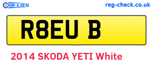 R8EUB are the vehicle registration plates.