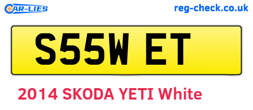 S55WET are the vehicle registration plates.