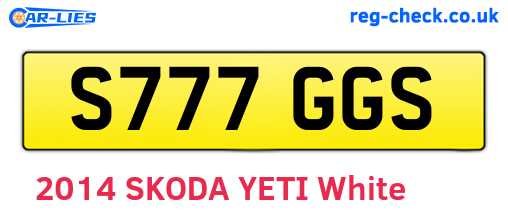 S777GGS are the vehicle registration plates.