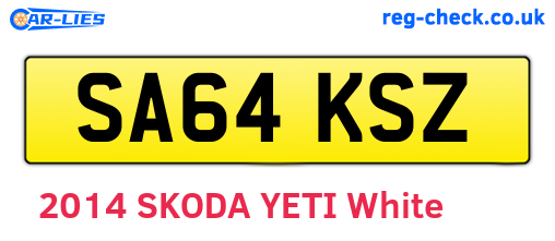 SA64KSZ are the vehicle registration plates.