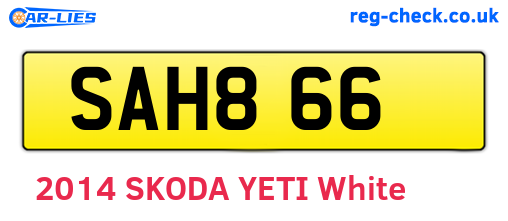 SAH866 are the vehicle registration plates.