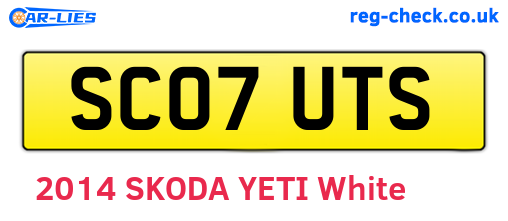 SC07UTS are the vehicle registration plates.