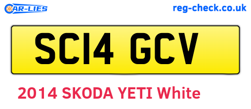 SC14GCV are the vehicle registration plates.