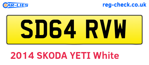 SD64RVW are the vehicle registration plates.