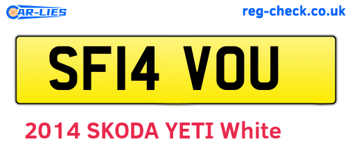 SF14VOU are the vehicle registration plates.