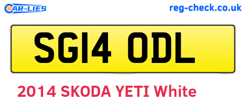 SG14ODL are the vehicle registration plates.