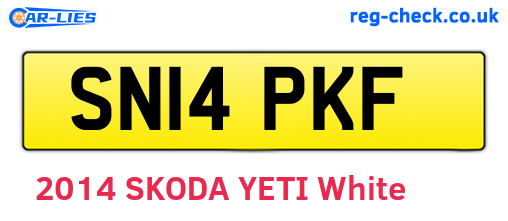 SN14PKF are the vehicle registration plates.
