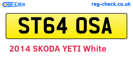 ST64OSA are the vehicle registration plates.